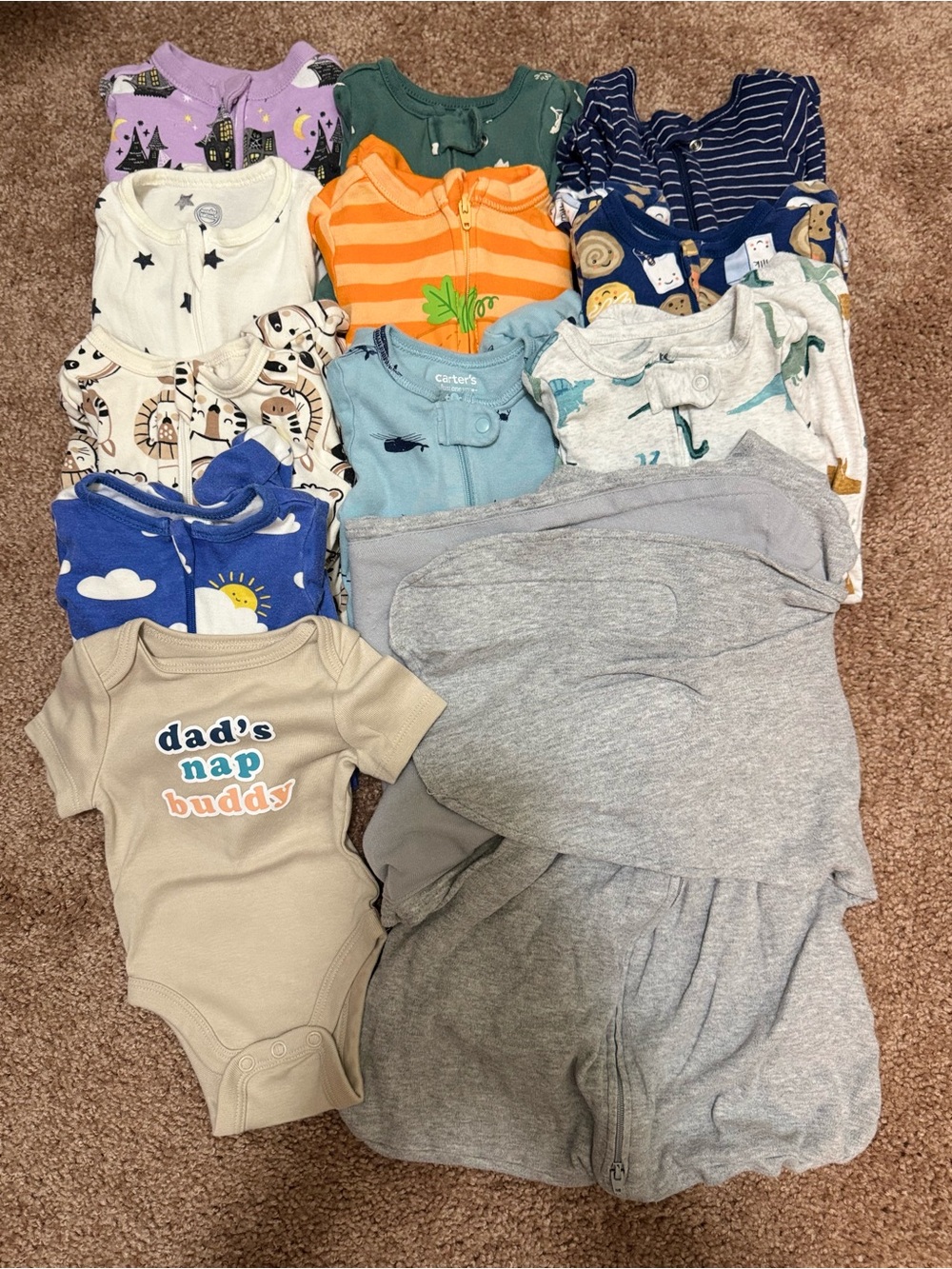 Bundle of Newborn Sleepers and Halo Swaddle❤️❤️❤️